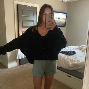 Black Free People Cropped Sweater
